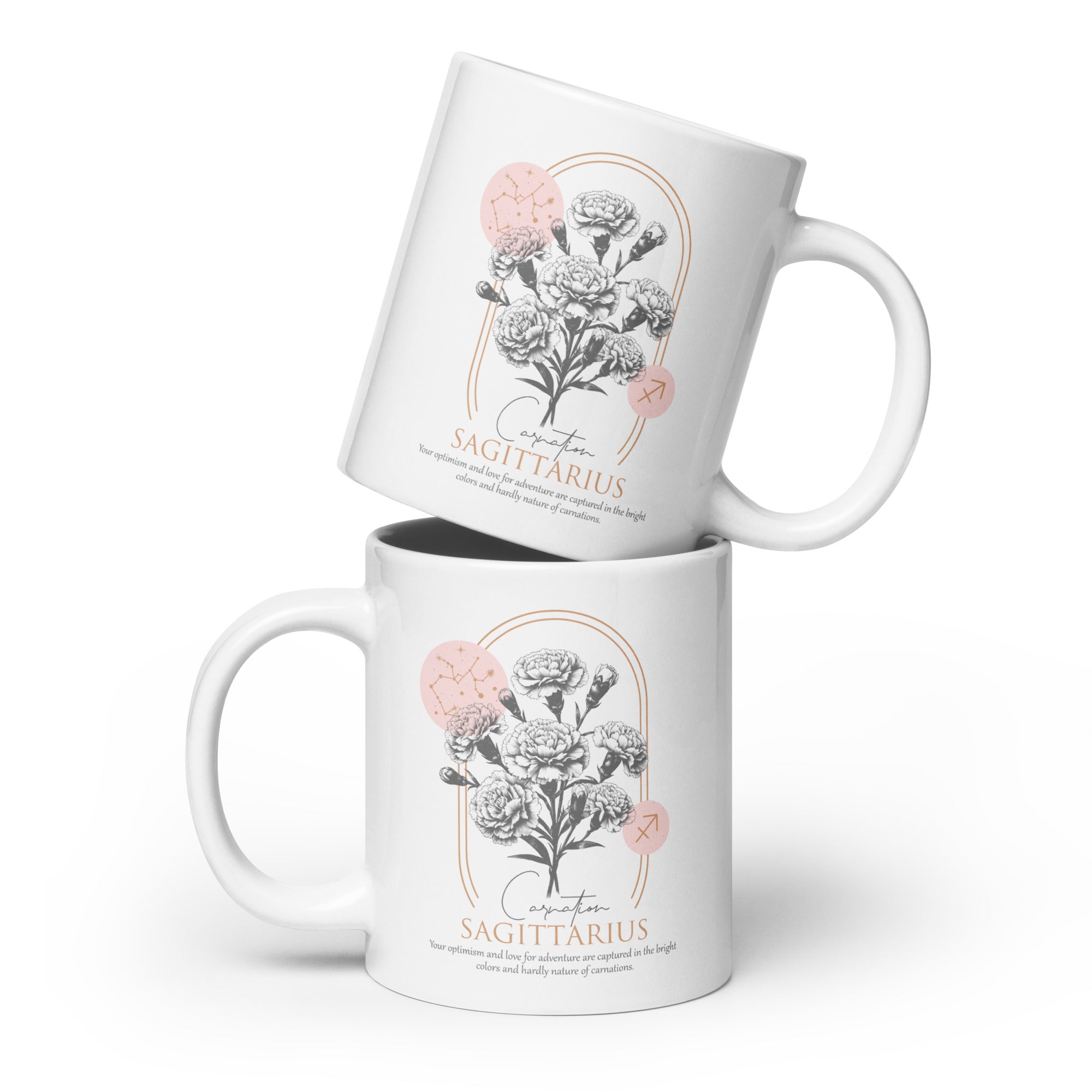 Sagittarius Zodiac Carnation Birth Flower 20 oz Mug - https://ascensionemporium.net